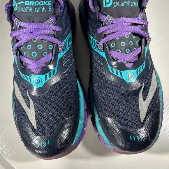 Brooks Pure Grit 5 Womens Size 6 Trail Running Shoes Hiking Sneakers Blue Purple - Picture 4 of 12